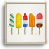 Society6 Popsicle Collection Canvas Print – Modern Wall Art by Cat Coquillette – Framed Canvas, Gallery-Quality Canvas with Fade-Resistant Ink, 10 X 10, White(Maple)