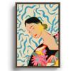 Society6 Smiling Woman And Sunshine Canvas Print – Modern Wall Art by Sandra Poliakov – Framed Canvas, Gallery-Quality Canvas with Fade-Resistant Ink, 8 x 10, Black(Walnut)