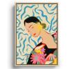 Society6 Smiling Woman And Sunshine Canvas Print – Modern Wall Art by Sandra Poliakov – Framed Canvas, Gallery-Quality Canvas with Fade-Resistant Ink, 8 x 10, Black(Maple)