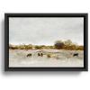 Society6 Cows Canvas Print – Modern Wall Art by The Sea by Dan Hobday Art – Framed Canvas, Gallery-Quality Canvas with Fade-Resistant Ink, 12 X 8, Walnut(Black)