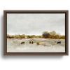 Society6 Cows Canvas Print – Modern Wall Art by The Sea by Dan Hobday Art – Framed Canvas, Gallery-Quality Canvas with Fade-Resistant Ink, 12 X 8, Walnut(Walnut)