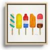 Society6 Popsicle Collection Canvas Print – Modern Wall Art by Cat Coquillette – Framed Canvas, Gallery-Quality Canvas with Fade-Resistant Ink, 10 X 10, White(Maple)