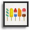 Society6 Popsicle Collection Canvas Print – Modern Wall Art by Cat Coquillette – Framed Canvas, Gallery-Quality Canvas with Fade-Resistant Ink, 10 X 10, White(Black)