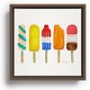 Society6 Popsicle Collection Canvas Print – Modern Wall Art by Cat Coquillette – Framed Canvas, Gallery-Quality Canvas with Fade-Resistant Ink, 10 X 10, White(Walnut)