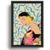 Society6 Smiling Woman And Sunshine Canvas Print – Modern Wall Art by Sandra Poliakov – Framed Canvas, Gallery-Quality Canvas with Fade-Resistant Ink, 8 x 10, Black(Black)
