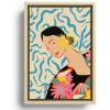 Society6 Smiling Woman And Sunshine Canvas Print – Modern Wall Art by Sandra Poliakov – Framed Canvas, Gallery-Quality Canvas with Fade-Resistant Ink, 8 x 10, Black(Maple)