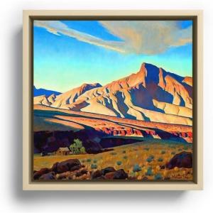 Society6 “home Of The Desert Rat Canvas Print – Modern Wall Art by Maynard Dixon by Fabricci – Framed Canvas, Gallery-Quality Canvas with Fade-Resistant Ink, 10 X 10, Black(Maple)