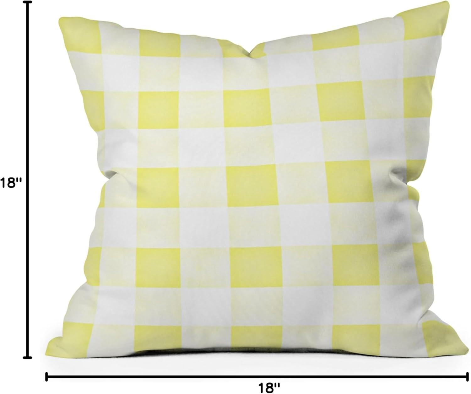 imageSociety6 Throw Pillows with Pillow Insert Home Decor by Monika Strigel Decorative Accent Pillows for Couch or Bed 20 x 20 Dramaqueen Teal GoldGingham Sunny Yellow