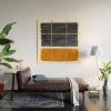 Society6 Minimalist Mid Century Modern Colorful Color Field Rothko Navy Blue Yellow Ochre by Enshape-Wood Wall Art (3′ x 3′)(Wood)