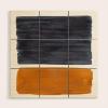 Society6 Minimalist Mid Century Modern Colorful Color Field Rothko Navy Blue Yellow Ochre by Enshape-Wood Wall Art (3′ x 3′)(Wood)