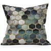 Society6 Throw Pillows with Pillow Insert – Home Decor by Monika Strigel – Decorative Accent Pillows for Couch or Bed, 20” x 20”, Dramaqueen – Teal Gold(Rugged Marble Blue Green)