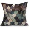 Society6 Throw Pillows with Pillow Insert – Home Decor by Monika Strigel – Decorative Accent Pillows for Couch or Bed, 20” x 20”, Dramaqueen – Teal Gold(Rugged Marble Hexagon)