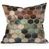 Society6 Throw Pillows with Pillow Insert – Home Decor by Monika Strigel – Decorative Accent Pillows for Couch or Bed, 20” x 20”, Dramaqueen – Teal Gold(Rugged Marble Midcentury)