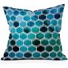 Society6 Throw Pillows with Pillow Insert – Home Decor by Monika Strigel – Decorative Accent Pillows for Couch or Bed, 20” x 20”, Dramaqueen – Teal Gold(Tweedy Dark Ocean Colors)