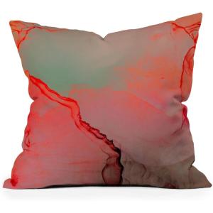 Society6 Throw Pillow with Insert, Designed by Monika Strigel, Decorative Cushion for Sofa Bed Living Room Home Decor Soft Accent Pillow Cover Included, 16″ x 16″, Better Together Pink Ink(Better Together Coral Green)