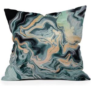 Society6 Throw Pillows with Pillow Insert – Home Decor by Monika Strigel – Decorative Accent Pillows for Couch or Bed, 20” x 20”, Dramaqueen – Teal Gold(Dramaqueen Teal Gold)