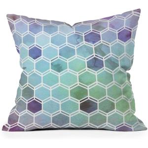 Society6 Throw Pillows with Pillow Insert – Home Decor by Monika Strigel – Decorative Accent Pillows for Couch or Bed, 20” x 20”, Dramaqueen – Teal Gold(Tweezy Ocean Blue)