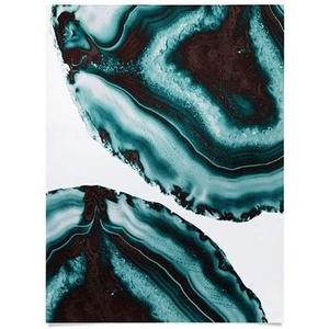 Society6 Anita Bella Jantz Palm Leaves Green Vibes 4 Poster, 18″x24″(Turquoise Brown Agate 1)