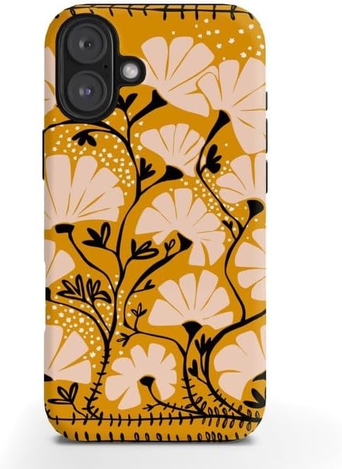 image:imageSociety6 Phone Case for iPhone 16 PRO Tough Stylish Design by Annick Tough Premium Protection Phone Case SnapOn with Wireless Charging Compatibility SilverYellow