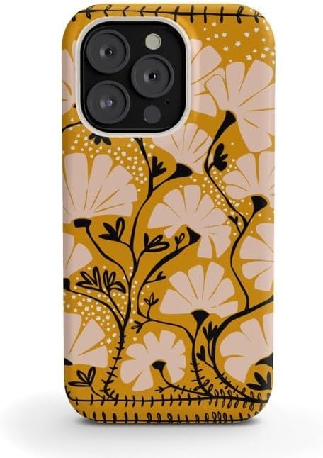 image:imageSociety6 Phone Case for iPhone 16 PRO Tough Stylish Design by Annick Tough Premium Protection Phone Case SnapOn with Wireless Charging Compatibility SilverYellow