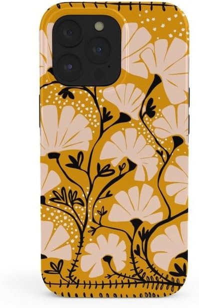 image:imageSociety6 Phone Case for iPhone 16 PRO Tough Stylish Design by Annick Tough Premium Protection Phone Case SnapOn with Wireless Charging Compatibility SilverYellow