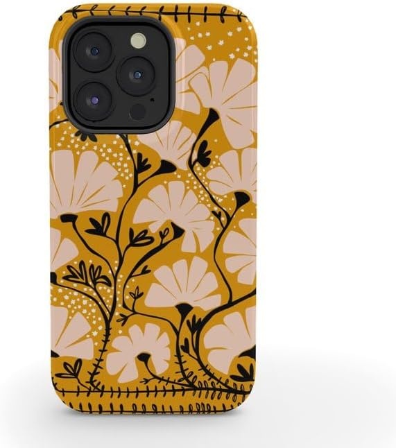 image:imageSociety6 Phone Case for iPhone 16 PRO Tough Stylish Design by Annick Tough Premium Protection Phone Case SnapOn with Wireless Charging Compatibility SilverYellow