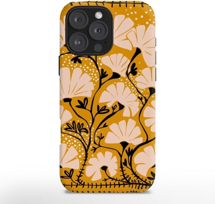 image:imageSociety6 Phone Case for iPhone 16 PRO Tough Stylish Design by Annick Tough Premium Protection Phone Case SnapOn with Wireless Charging Compatibility SilverYellow