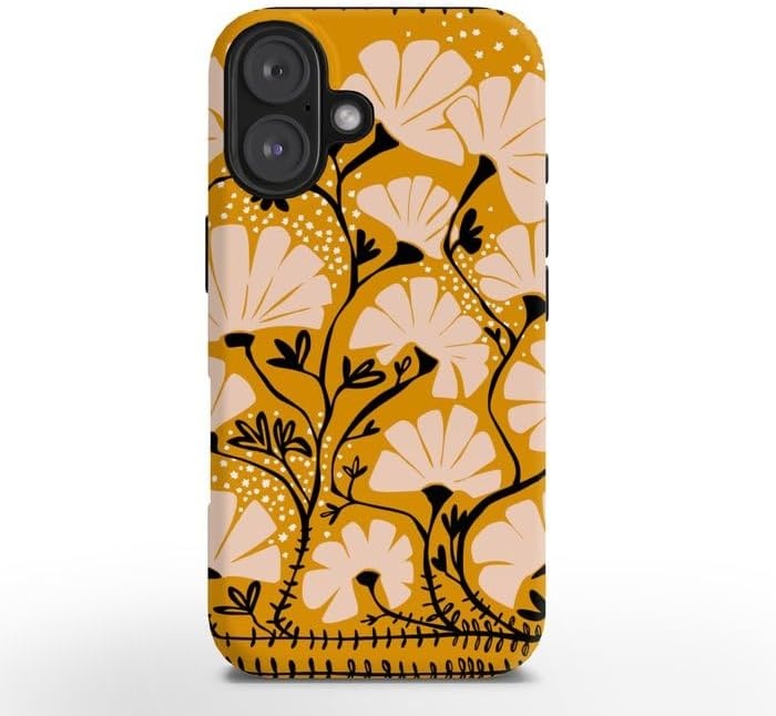 image:imageSociety6 Phone Case for iPhone 16 PRO Tough Stylish Design by Annick Tough Premium Protection Phone Case SnapOn with Wireless Charging Compatibility SilverYellow