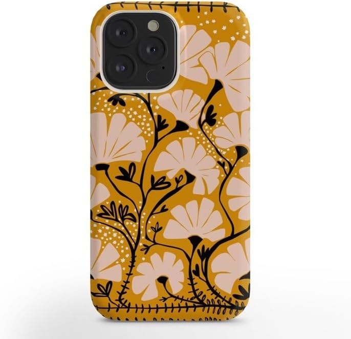 image:imageSociety6 Phone Case for iPhone 16 PRO Tough Stylish Design by Annick Tough Premium Protection Phone Case SnapOn with Wireless Charging Compatibility SilverYellow