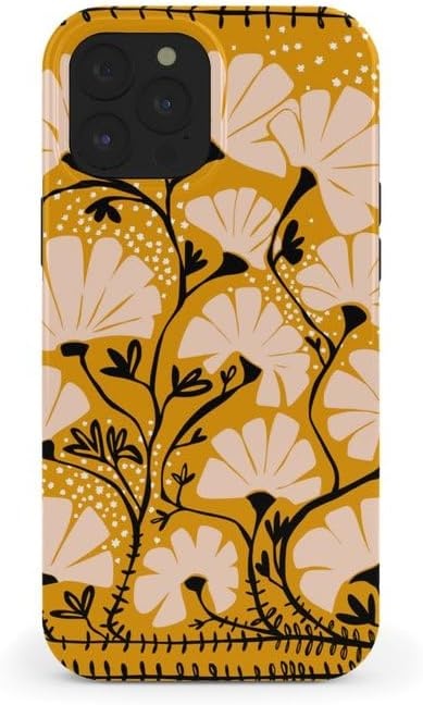 image:imageSociety6 Phone Case for iPhone 16 PRO Tough Stylish Design by Annick Tough Premium Protection Phone Case SnapOn with Wireless Charging Compatibility SilverYellow