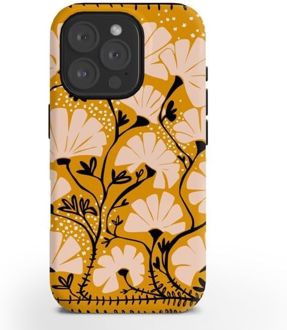 image:imageSociety6 Phone Case for iPhone 16 PRO Tough Stylish Design by Annick Tough Premium Protection Phone Case SnapOn with Wireless Charging Compatibility SilverYellow
